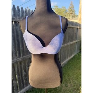Victoria's Secret Pink Bra 36B Blue Underwire Padded Adjustable Light Lift